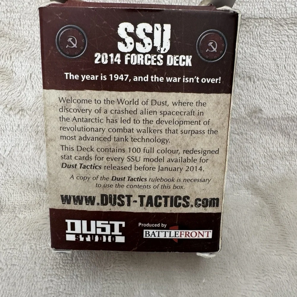 Dust Tactics SSU 2014 Forces Deck Card Set Battlefront Dust Studio Complete